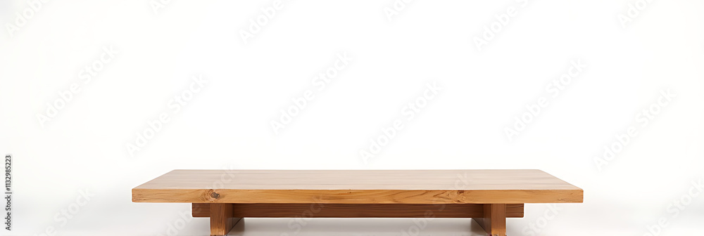 Poster wooden table top with natural texture displayed against a clean white background for product showcas