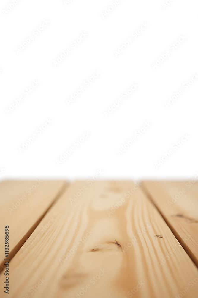 Poster wood table top texture in selective focus on a clean white background for product displays and key v