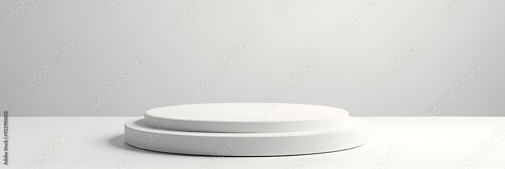 Poster white sandstone product display platform offers selective focus features with a modern aesthetic on 