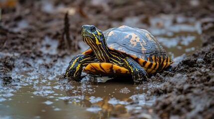 Endangered turtle species faces multiple threats in its natural habitat.