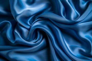 Obraz premium Image of Blue silk fabric drapery material. Texture for background usage