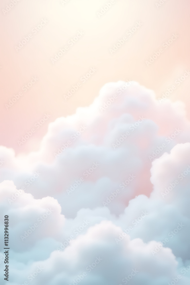 Aufkleber Smooth white clouds with soft pastel colors create a soothing and serene abstract background image effect._00001_