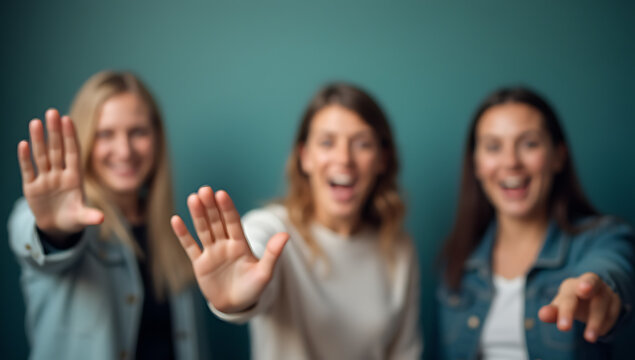 People use hand language or social media as a form of communication and expression for those who are deaf or hard of hearing._00001_