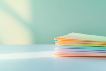 Fototapeta premium close-up of colorful travel itinerary folded neatly on sleek white desk soft natural light highlights vibrant text