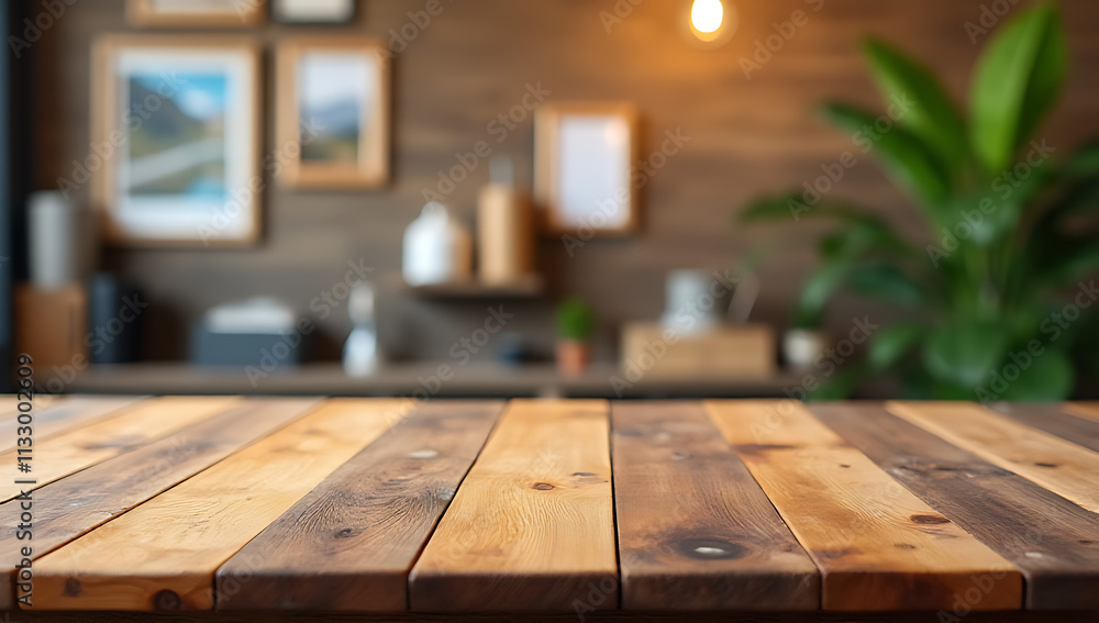 Poster ooden table with a beautiful textured finish serves as a stylish backdrop for various material products and advertisements in promotional images._00002_