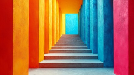 Fototapeta premium Colorful architectural corridor