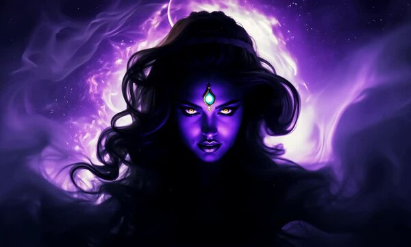 Goddess of Darkness Escaping the Cosmic Shadows