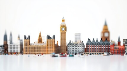 Obraz premium miniature of classic england on white background