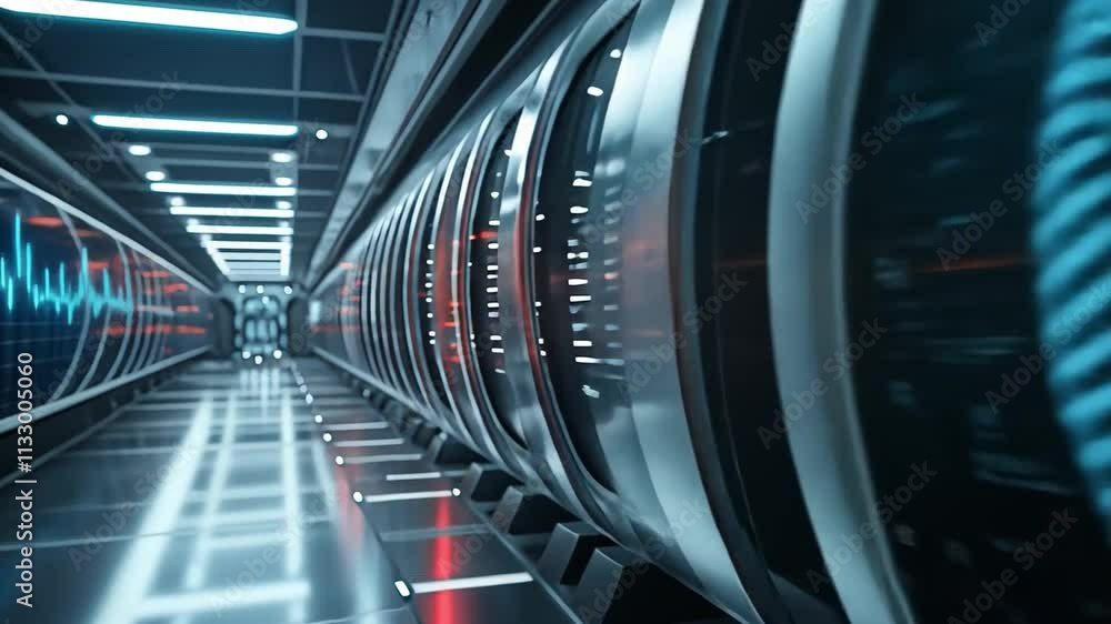 Poster advanced biocomputer screens in a laboratory, featuring digital displays with bioengineering element