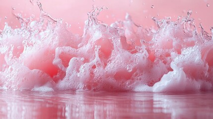 Abstract pink water splash with dreamy reflections