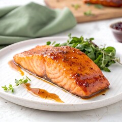 grilled salmon with vegetables