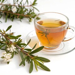 cup of tea with flowers