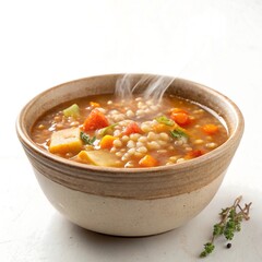 bowl of lentil soup with vegetables
