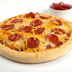 pizza with salami and cheese