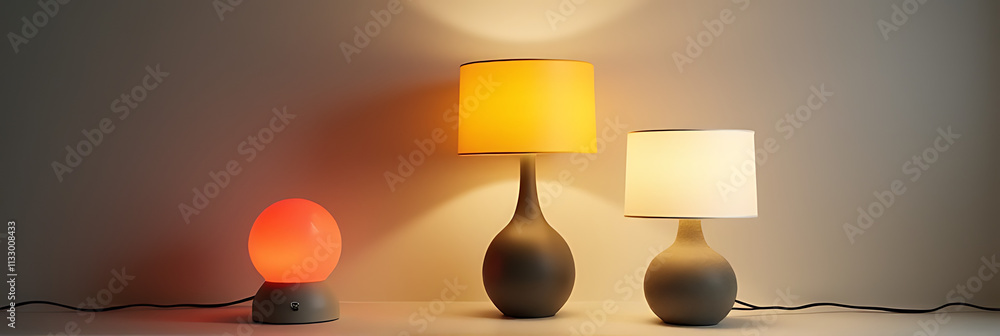 Poster modern design lamp set is available for purchase with various color options to suit different home d