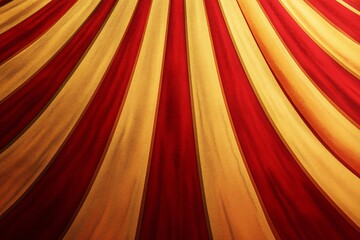 Fototapeta premium Colorful Circus Tent Fabric with Red and Yellow Stripes and Patterns