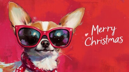 A luxurious Afghan Hound with golden holiday decorations
A lively Border Collie adorned with trendy holiday accessories
A glamorous Shih Tzu adorned with diamond-studded glasses and a festive look
A g