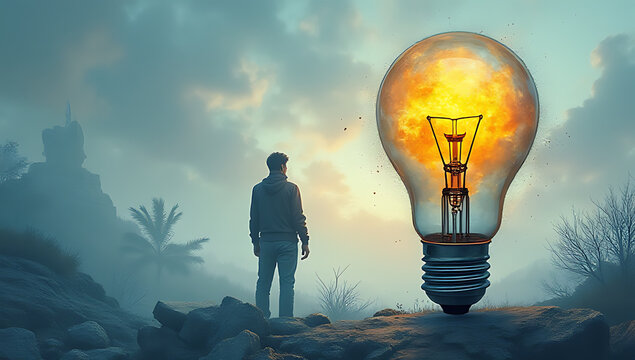 Leadership concepts involve innovative ideas and creative solutions that incorporate a human approach and clever thinking._00001_