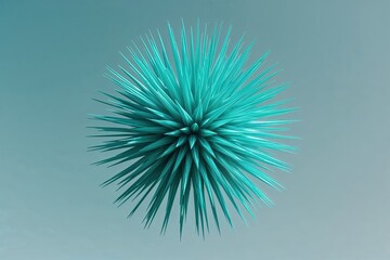 Obraz premium Radiant Teal Explosion on Crisp White Backdrop