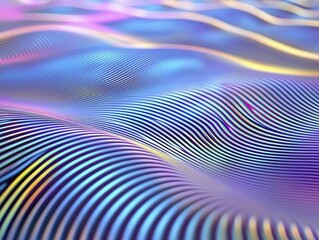 Vibrant abstract designs symbolize sound waves and music frequencies gracefully merging on a digital surface.