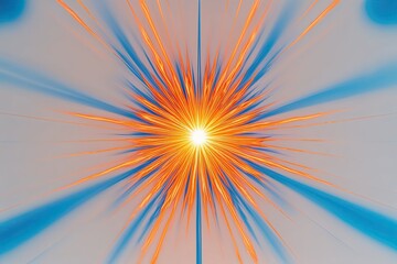 Obraz premium Vibrant Orange and Blue Electric Glow Isolated on Clean White Background