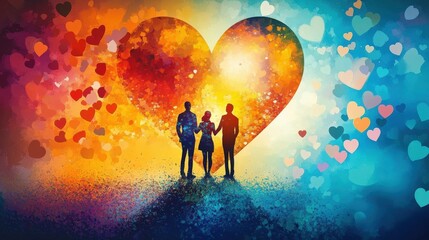 Fototapeta premium This uplifting scene celebrates unity and the power of love.