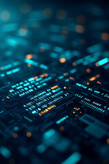 Fototapeta premium Data analysis and programming involve working with algorithms and binary code in a technology processing environment._00001_