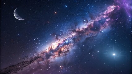 Fototapeta premium Dramatic Galactic Starfield with Dense Glowing Elements
