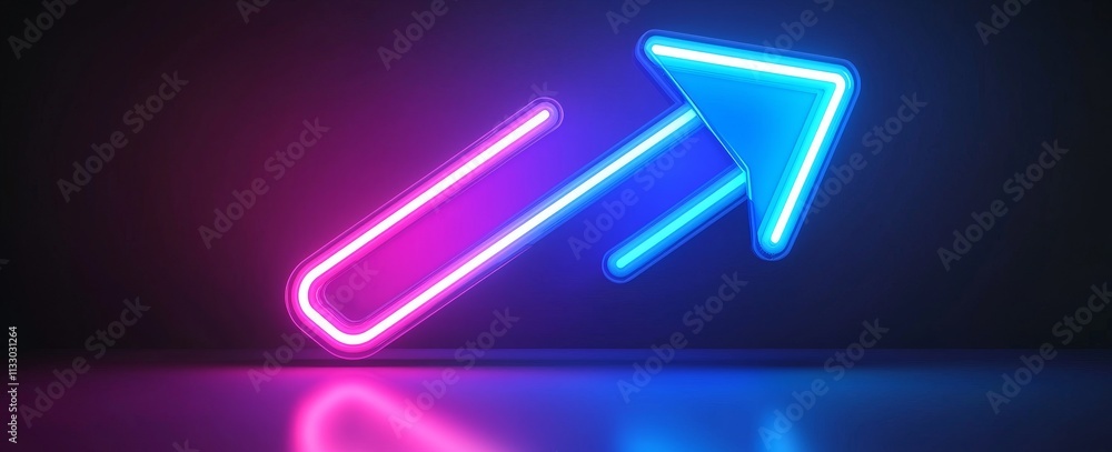 Poster realistic 3d illustration of bg with luminous digital lines showing direction. backdrop with technol