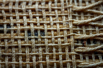 Extreme closeup of an old book from the side. Selective soft focus, shallow depth of field....