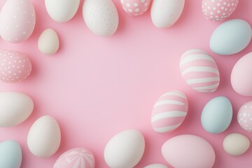 Easter Background with Minimalist Design - Light Background and Easter Eggs