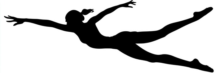 Fototapeta premium Dynamic Silhouette of a Flexible Acrobat in Motion: Collection of Graceful Dancer Poses