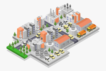 Fototapeta premium Isometric Industrial Park