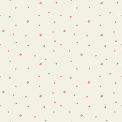 Cute pink and white little star seamless pattern, loopable background, for wrapping paper, textile, banner, card. Valentine's Day concept