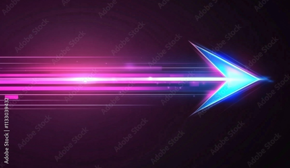 Poster dynamic abstract design featuring arrow motifs in motion.