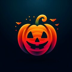 AI Generate of Logo Abstract Shape Pumpkin Halloween