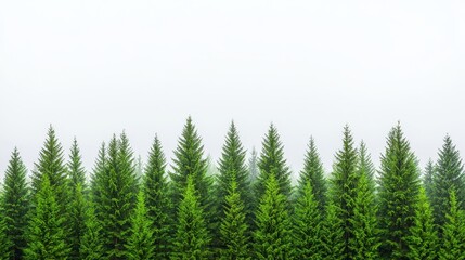 Reforestation and forest conservation are symbolized in this aerial view of a dense forest with mist.