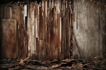 Aged Vintage Brown Layered Fragmented Texture Background