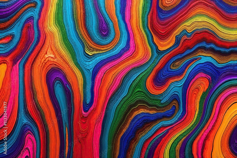 Poster vibrant colorful abstract paint texture with distorted layering effects