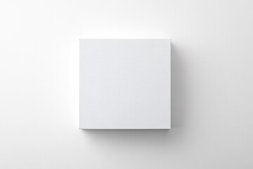 Fototapeta premium Empty Square Container. Top Perspective of a Blank White Box on a Clean Background with Clipping Path