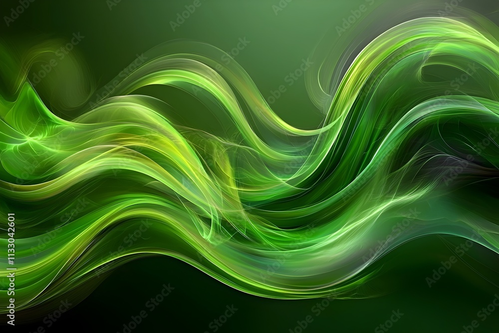 Poster a mesmerizing swirl of vibrant green hues creates a dynamic and flowing pattern, evoking a sense of 