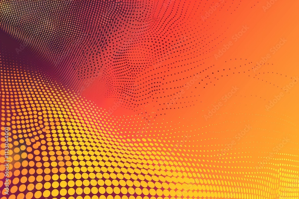 Poster a bright and vibrant gradient background featuring a dot pattern and unique artistic flair for desig