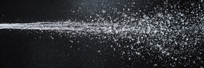 Obraz premium High-Pressure Water Jet Spray on a Dark Background, Capturing the Essence of Rain and Shower Effects
