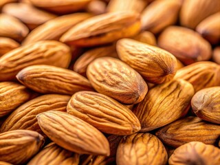 Fototapeta premium High-resolution close-up of almonds, forming a natural border; perfect for snack-focused imagery.