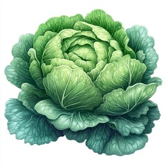 Obraz premium Colorful cabbage illustration