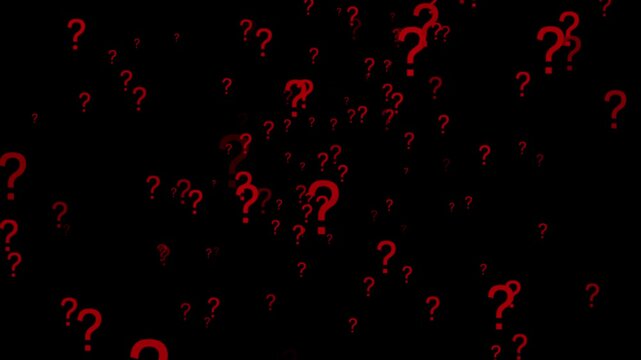 animated question marks on black background