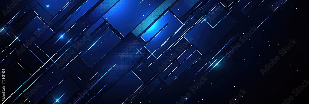 Poster elegant deep blue backdrop featuring soft glow and bokeh highlights for luxe text presentation
