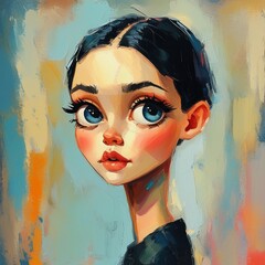 Colorful Abstract Painting of a Woman&rsquo;s Features