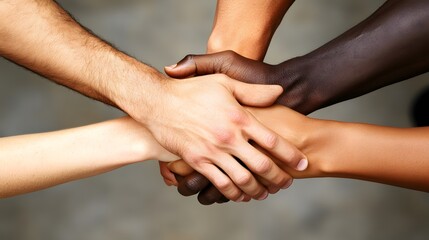 Diverse Hands United In A Symbol Of Unity