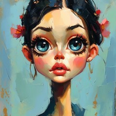 Modern Abstract Illustration of a Feminine Face